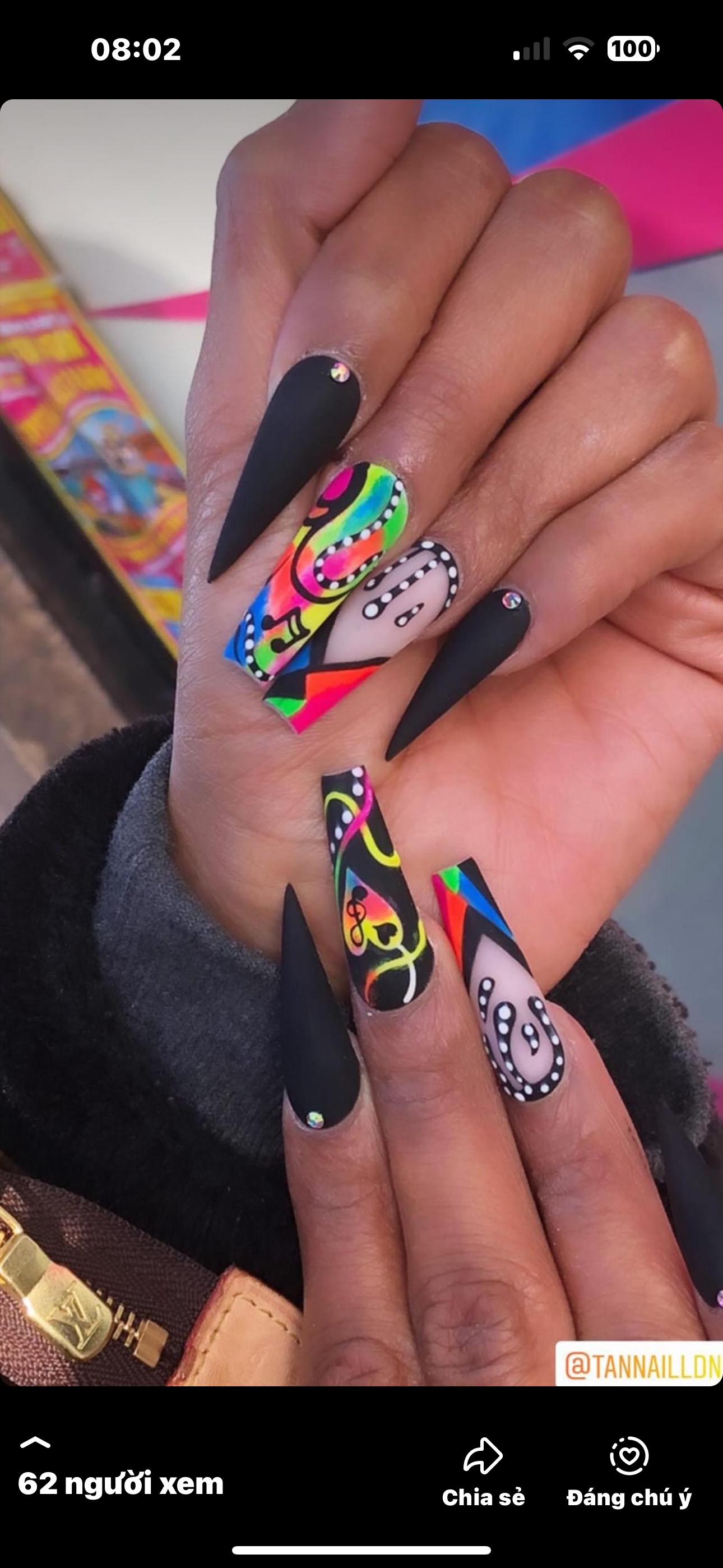 Black Matte Neon Geometric