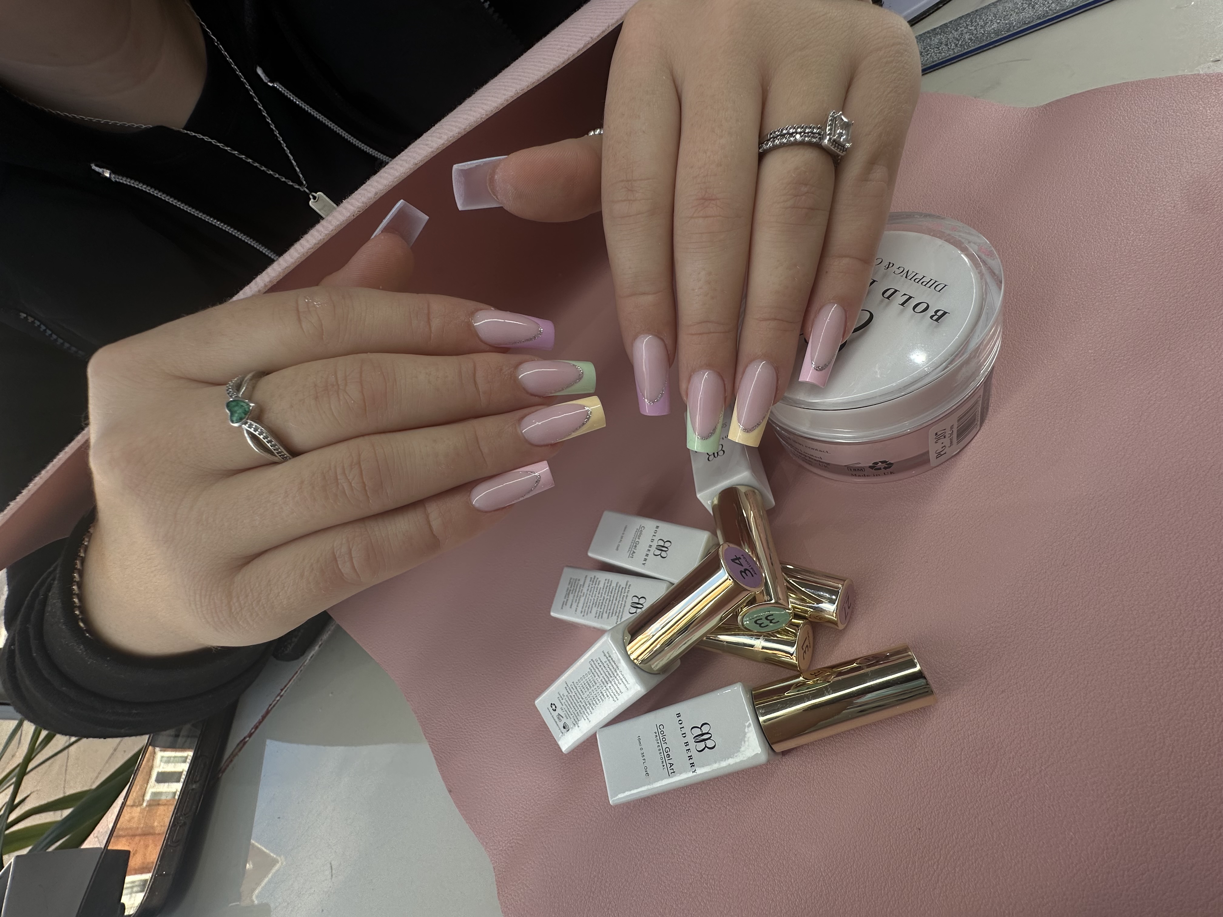 Pink Ombre Chrome Metallic