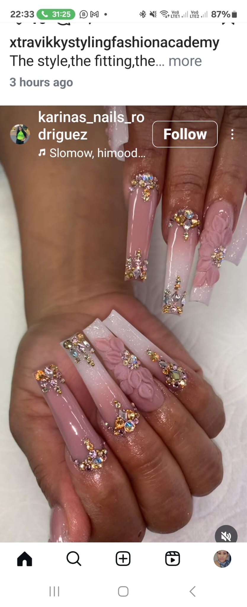 Pink Ombre Gold Chain